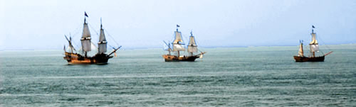 Replicas of the ships that sailed to Jamestown