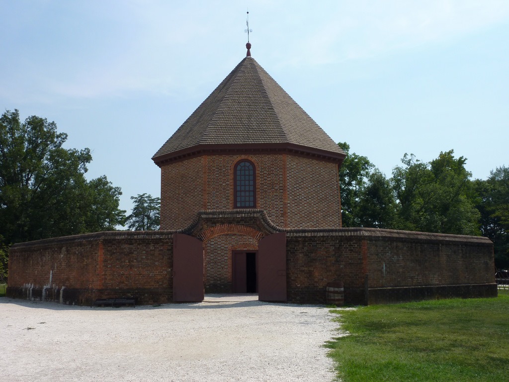 Magazine in Colonial Williamsburg’s Historic Area. British marines seized gunpowder from this magazine in April 1775.