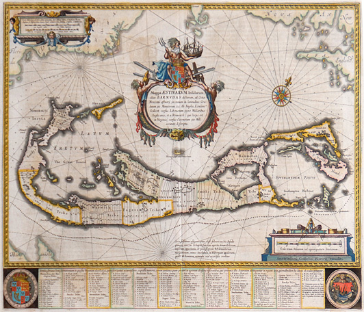 1633 map of Bermuda by William Blaeu