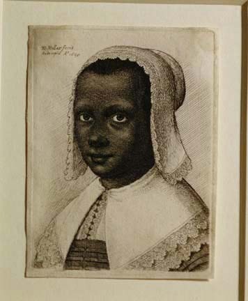 African woman, Wenceslaus Holler, 1645. Jamestown-Yorktown Foundation Collection.