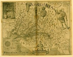 John Smith’s Map of Virginia, 1612. Jamestown-Yorktown Foundation collection.