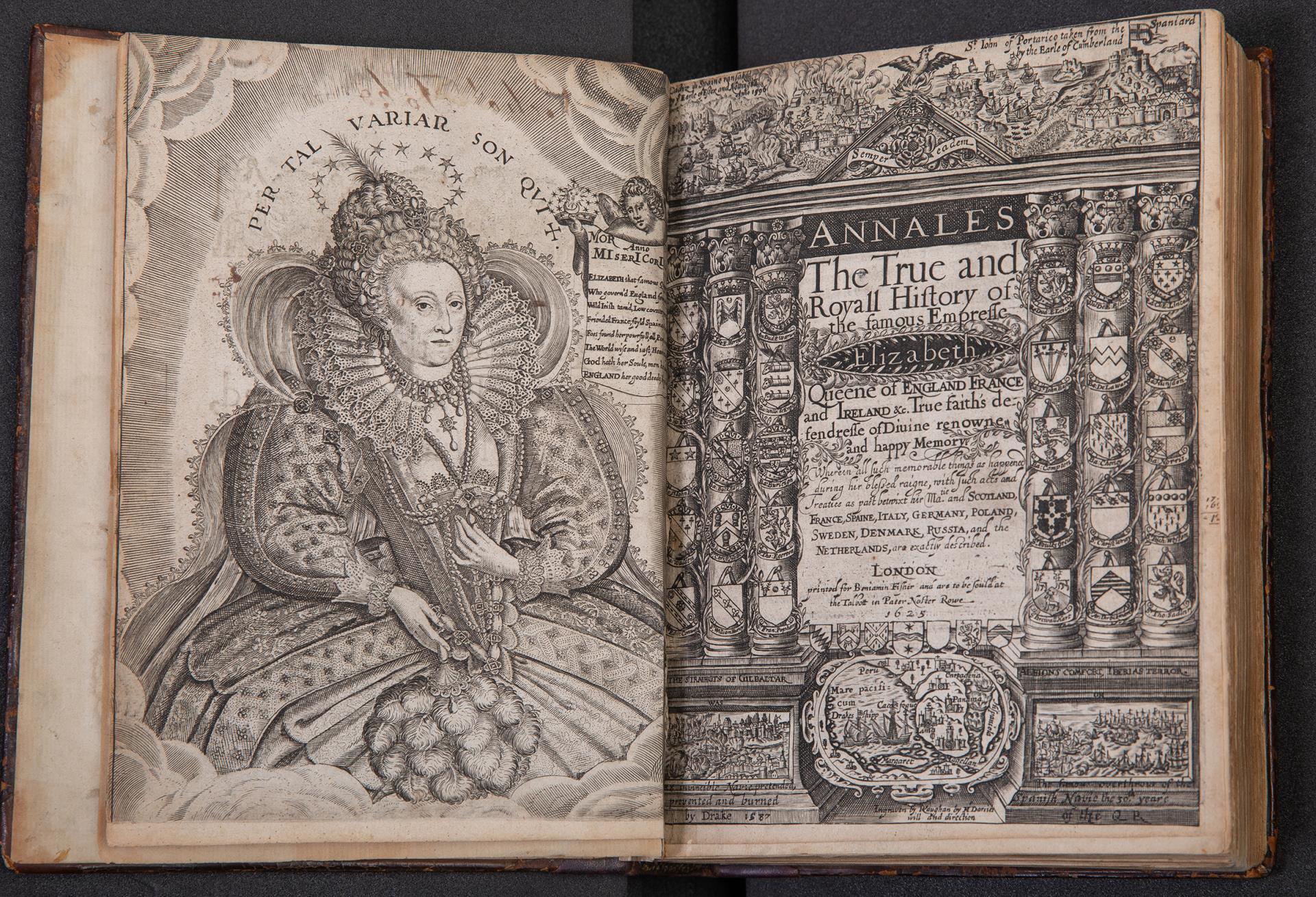 Annales volumn by William Camben, 1625 first edition. Jamestown-Yorktown Foundation JS96.05