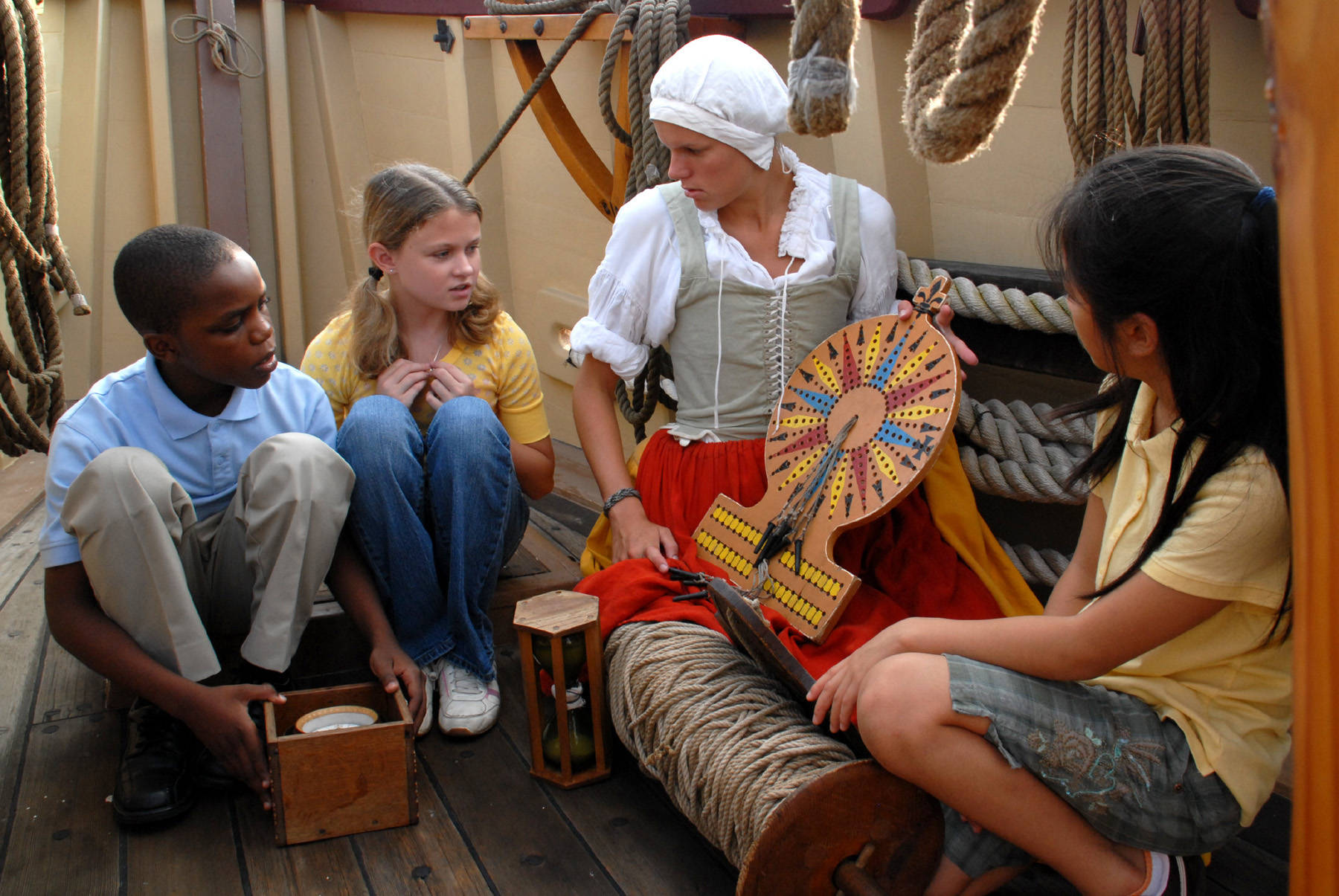 An interpreter demonstrating navigational tools