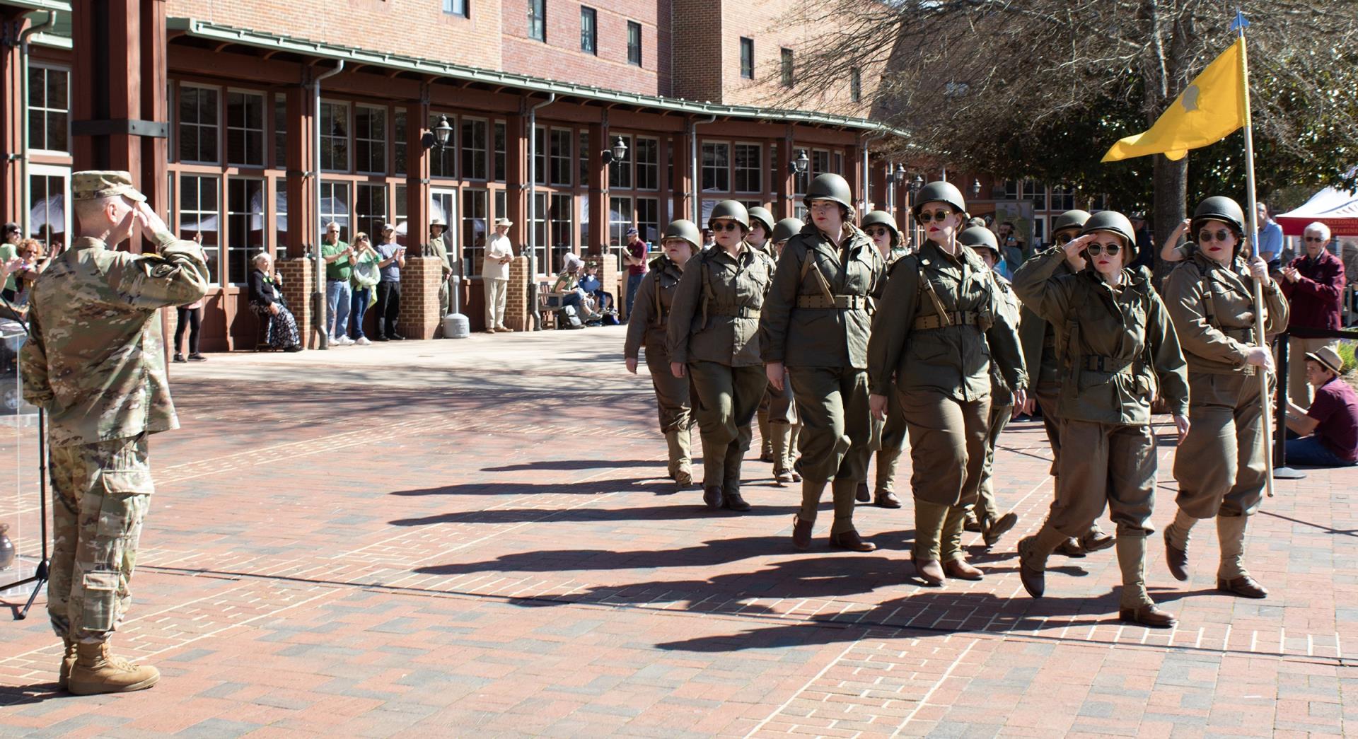 The Hampton Roads Wartime Women pass in review