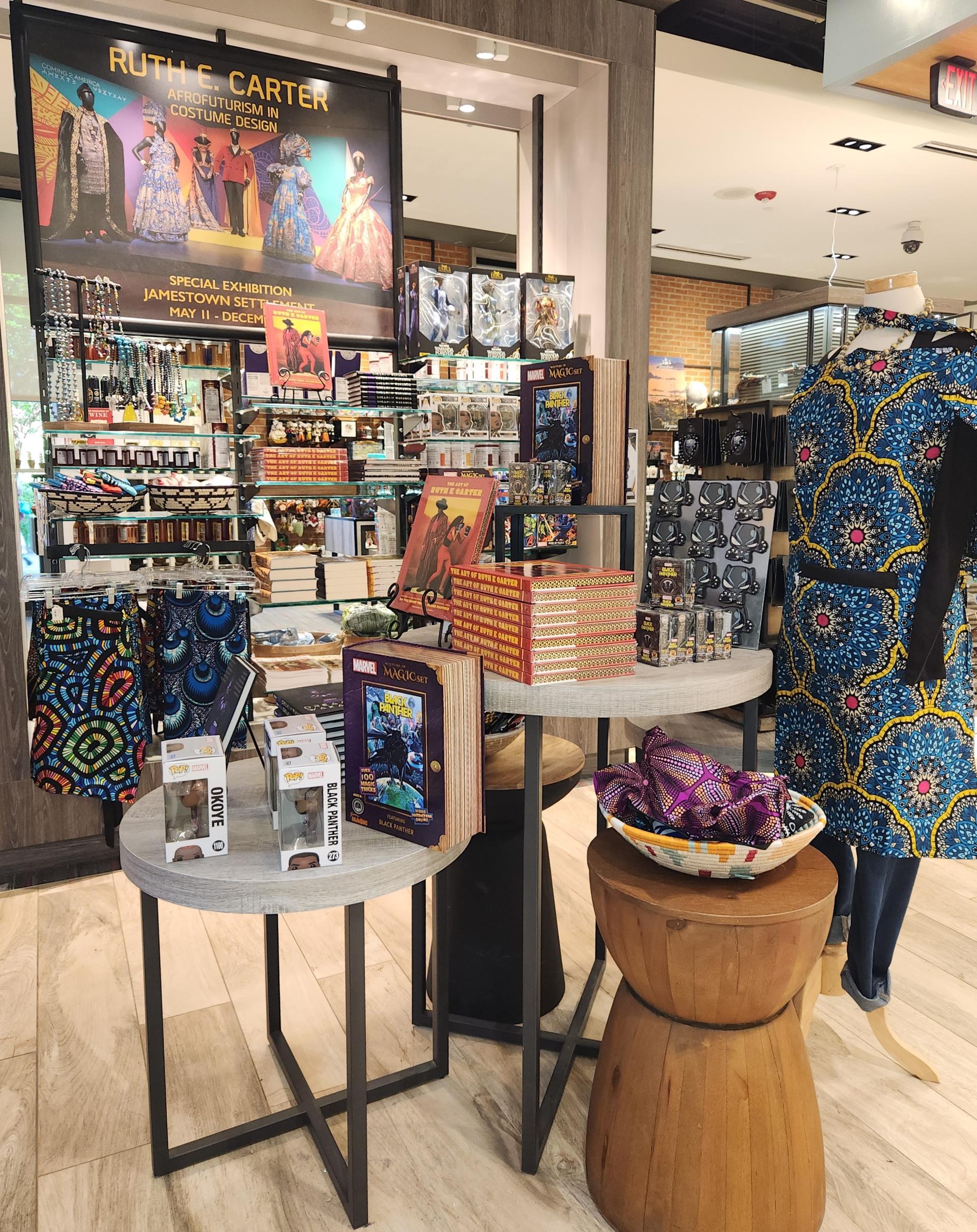 A store display of Marvel and Ruth E. Carter merchandise