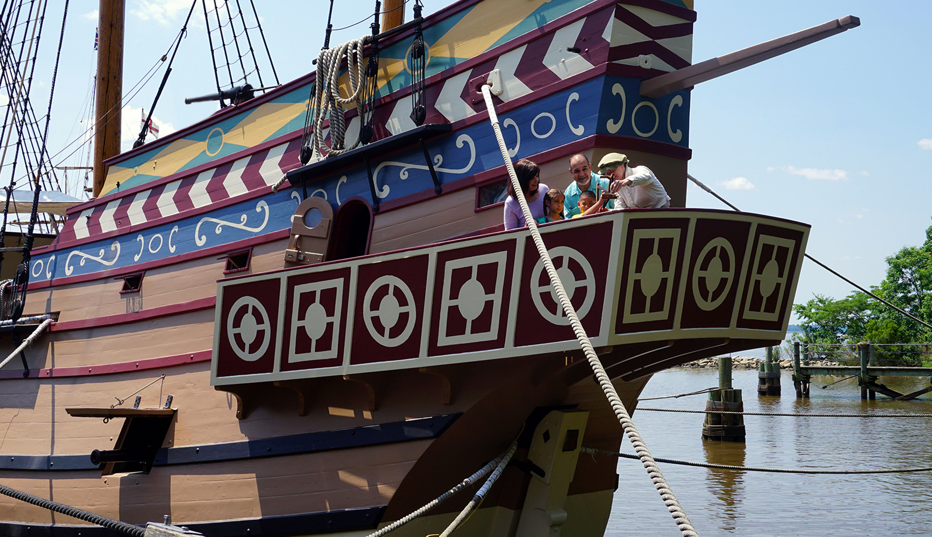 Visitors on the deck of the Susan Constant