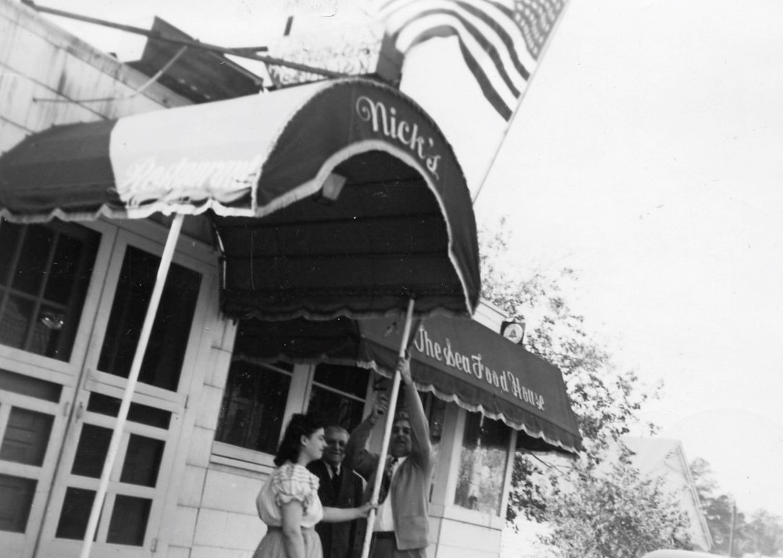 Nick and Mary Mathews at the entrance to Nick