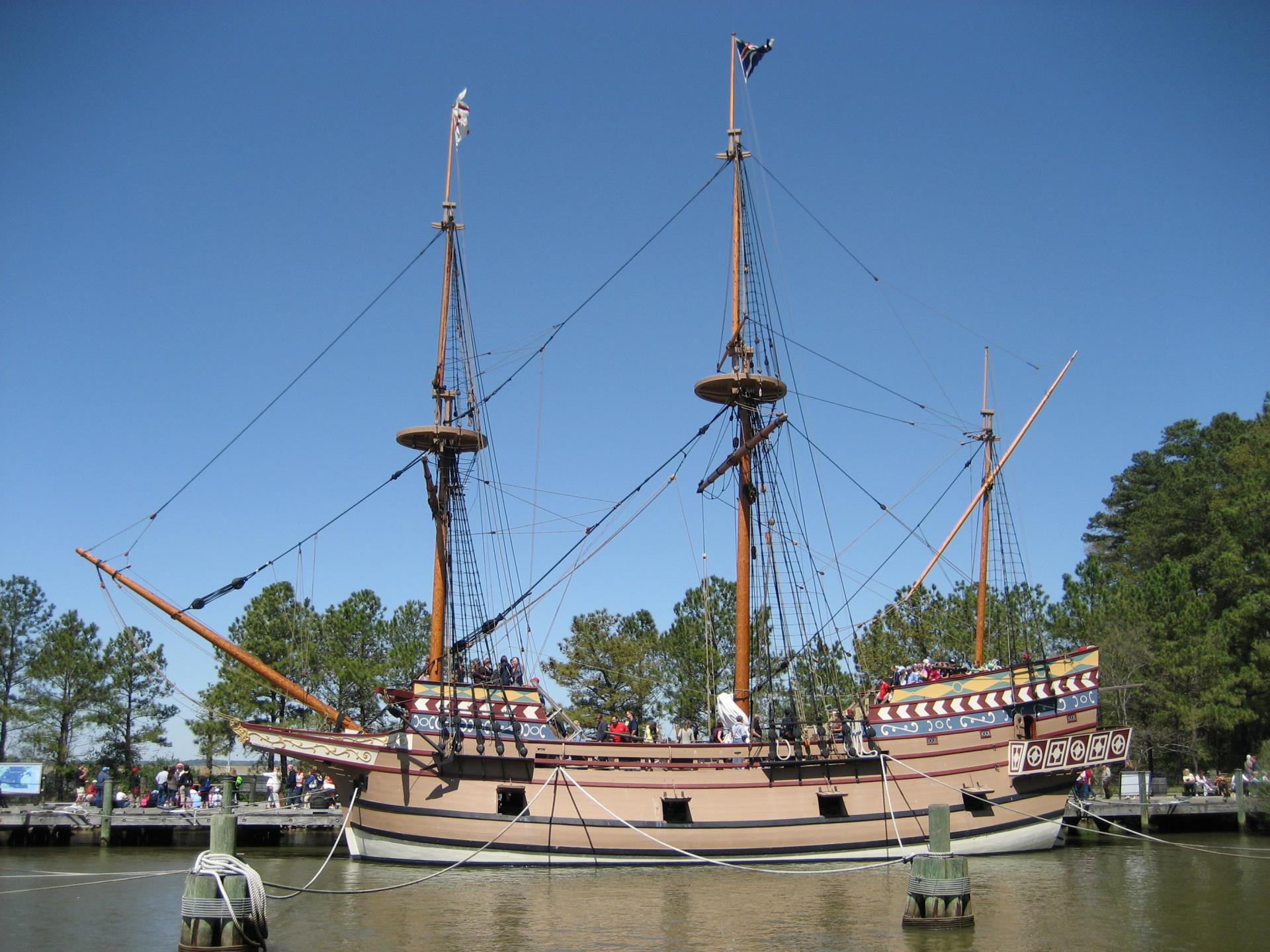 April 14, 2010: A profile view of Susan Constant at the museum pier.