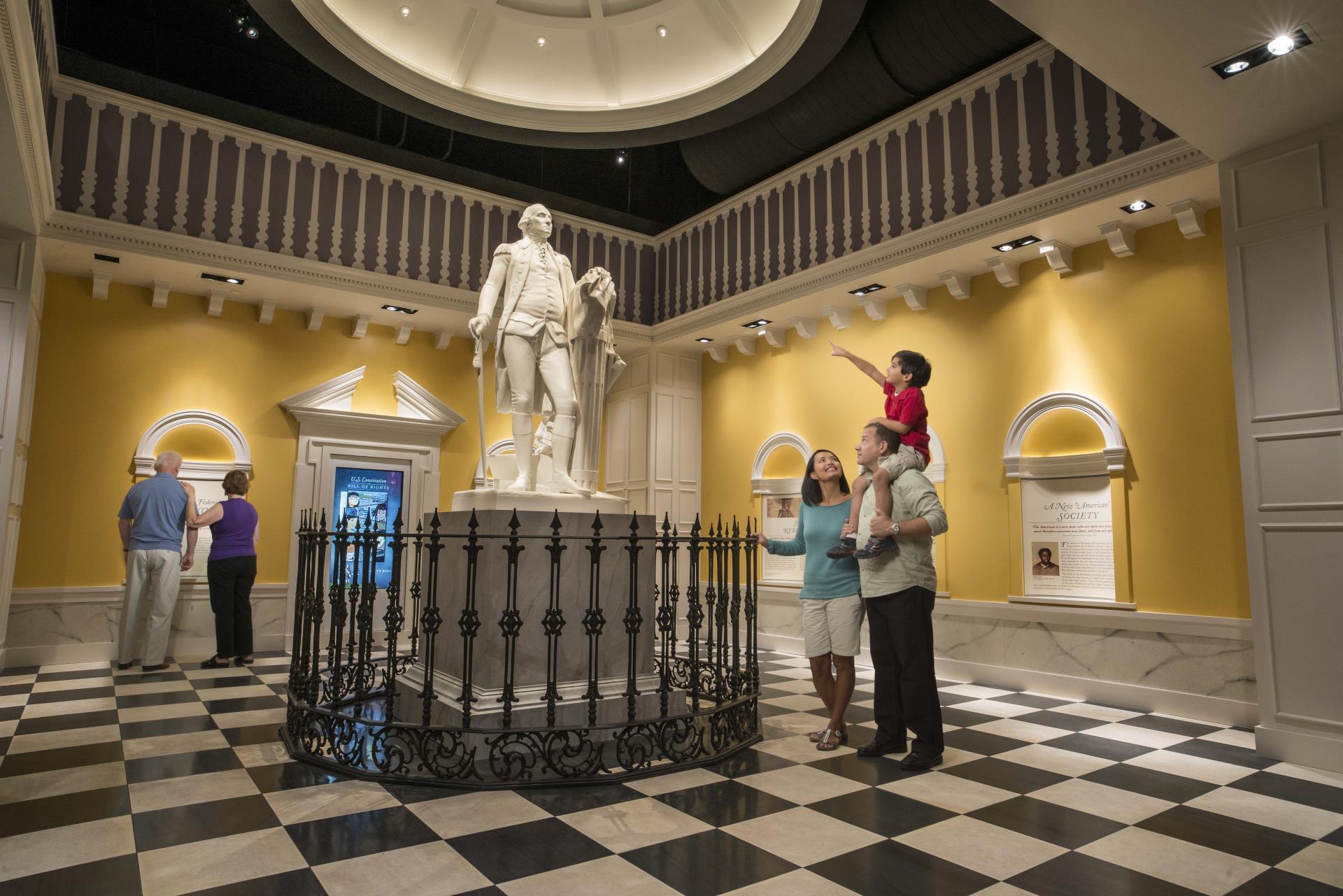 Visitors explore The New Nation gallery